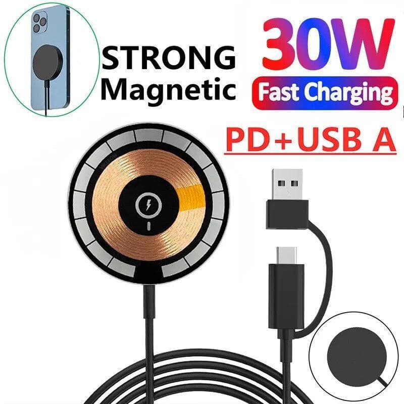 Estação De Carregamento Rápido Magnético Sem Fio 30W Para iPhone 14 13 12 11 Pro Max Pigfly Shop