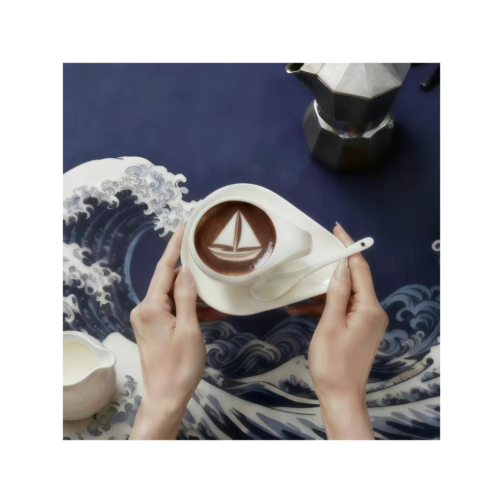 Caneca branca de alto valor, xícara de café, copo de água, nicho, cerâmica simples, criativo, restaurante, Hotel, colher