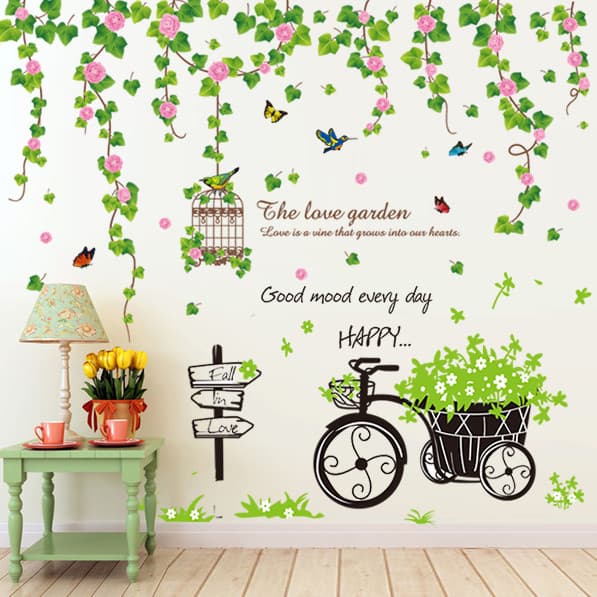 Pequenos adesivos de parede frescos decoração de parede adesivos quarto fundo papel de parede auto-adesivo quarto folhas