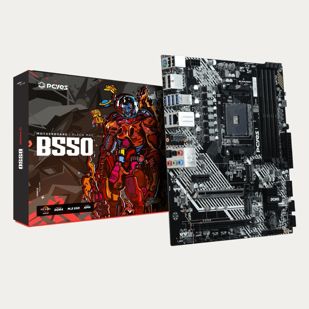 Placa Mãe Pcyes B550 AM4 DDR4 M.2 NVMe Micro ATX PCYB550-RZ128