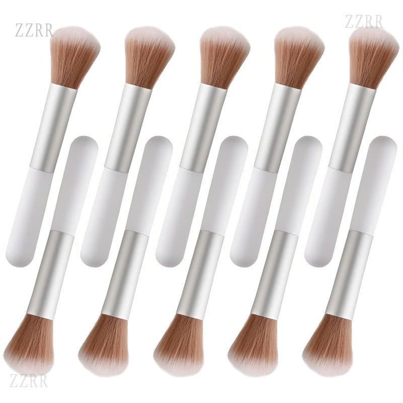 Conjunto de 10 pincéis de maquiagem macios, pincel de mistura portátil, inclui pincel para sobrancelhas e pincel para pó