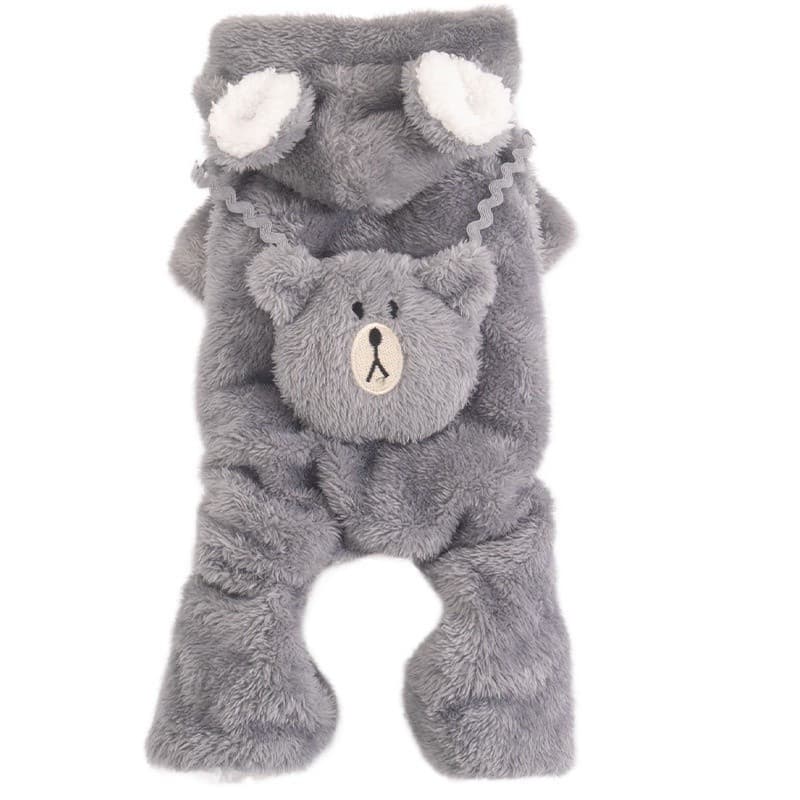 Roupas Para Cães De Estimação Outono E Inverno De Quatro Patas Urso Mais Veludo Engrossado Pequeno Médio Porte Animais
