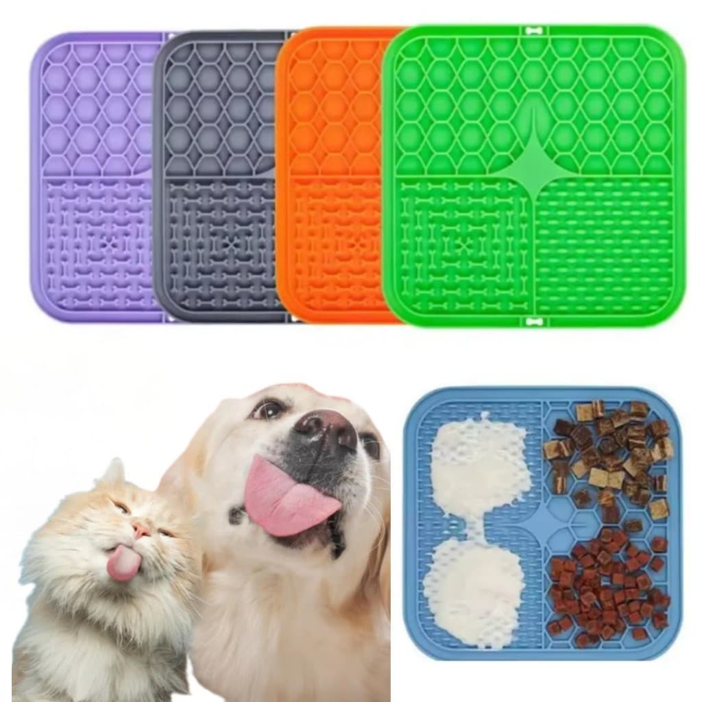 Tapete Lamber Silicone LR-0289 Interativo Antiestresse Cães Gatos Comedouro Lento