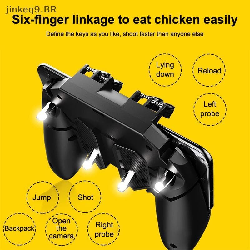 Jin PUBG Controlador De Controle Para Telefone Gamepad Joysti Gatilho Fogo Livre Almofada Jogo Móvel Filhote Mão Celular