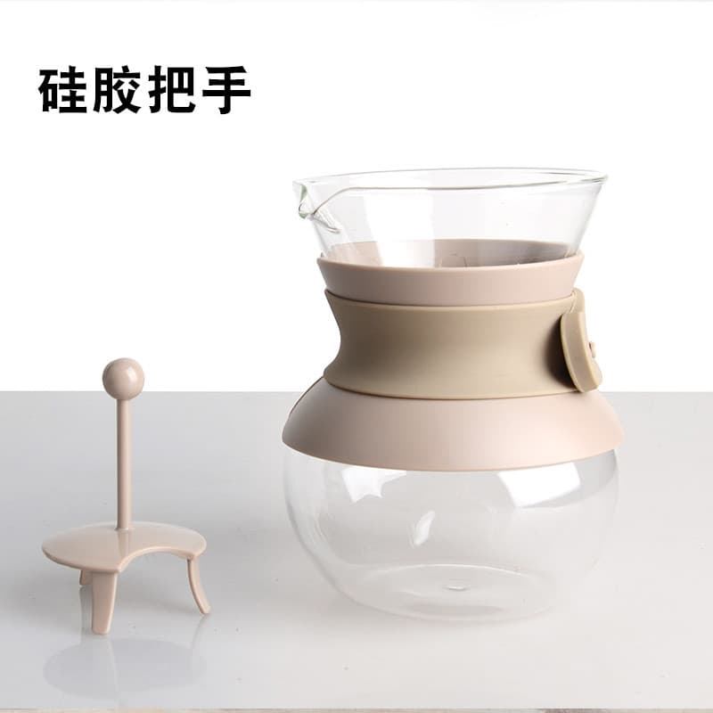 Pote de compartilhamento de café, pote de vidro resistente ao calor de grande capacidade, estilo japonês, pote de mão, f