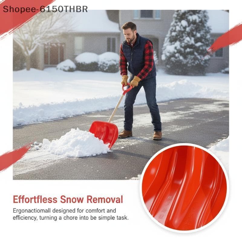 [VJ] Pá De Neve De Plástico Thiened Multifuncional Resistente Para Jardim , Inverno , Remoção De Gelo , Trabalho De Arma