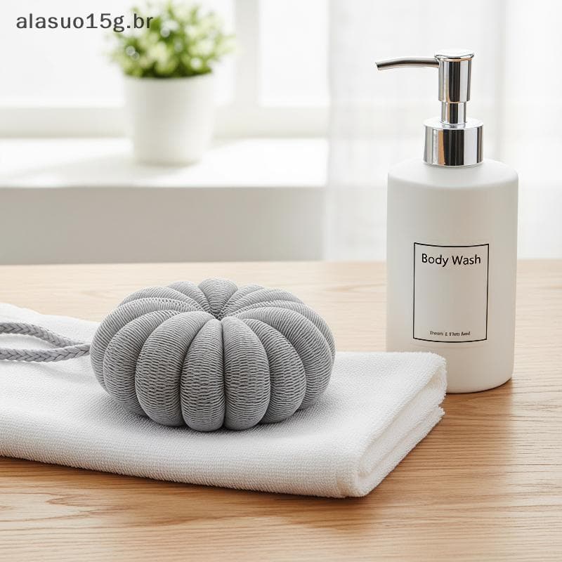 Banho Bucha Esponja Forma De Abóbora Extra Thi Malha Macia Durável Pendurado Corda Ideal Presente Do Banheiro Para Amigo