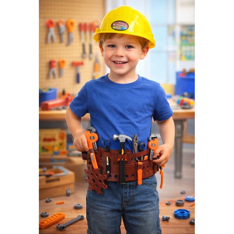 Kit de Ferramentas Infantil 9 Peças com Cinto - Diversão e Aprendizado para Pequenos Construtores