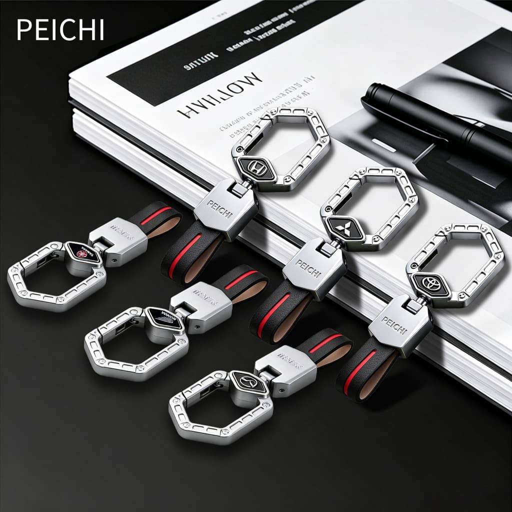1PC Porta-Chaves Do Carro Liga De Zinco Couro Chaveiro Portátil Mosquetão Cinto Fivela Acessórios Para Homem