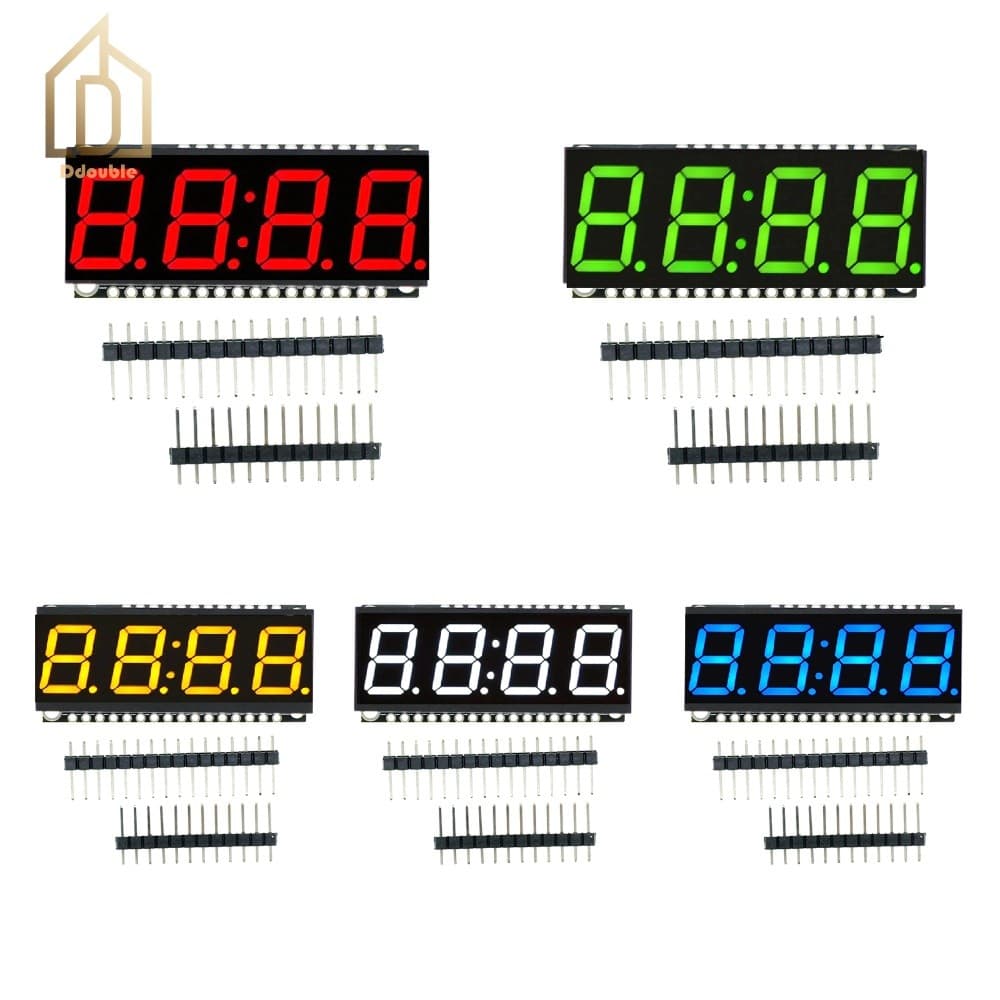 Módulo De Relógio LED Compacto 0.56 Pol . Tela De 4 Dígitos E 7 Segmentos Para Temporizadores Contadores [Ddouble.br]
