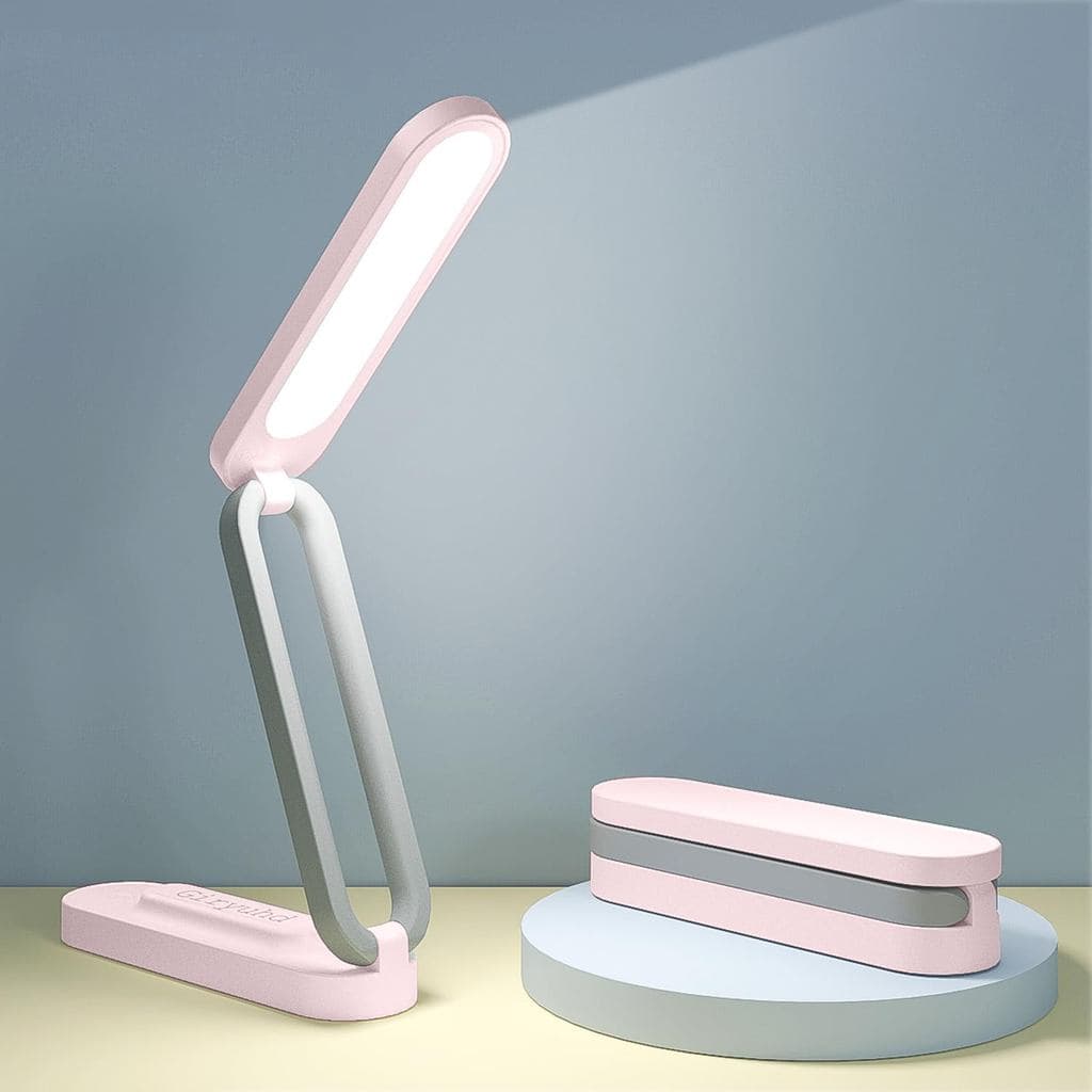 Lâmpada de Mesa LED para Escritório e Casa, Lâmpada a Bateria Recarregável, Dobrável e Portátil, Faixa de Luz LED para M