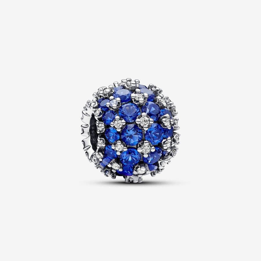 Charme Redondo Azul com Diamantes Brilhantes NQ3S