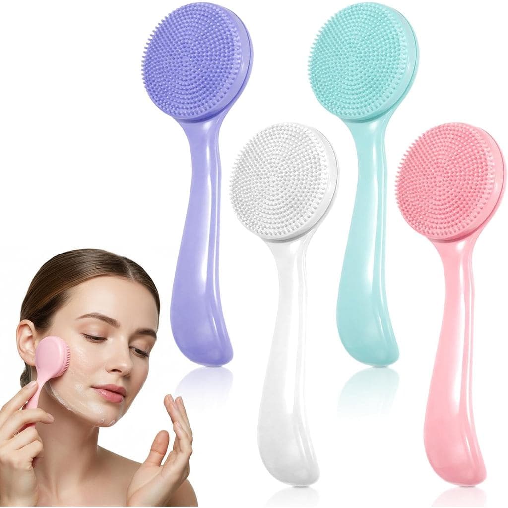 JJUNW 4 Peças de Escovas Faciais de Silicone para Limpeza, Escova de Limpeza Facial à Prova d'Água com Cerdas Macias, Es