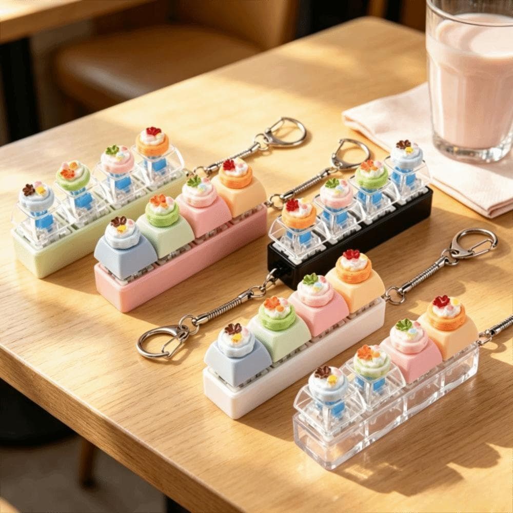 Chaveiro De Brinquedo Clicker De Teclado QENVXDAN , Mecânico De Torta De Ovo , Fofo