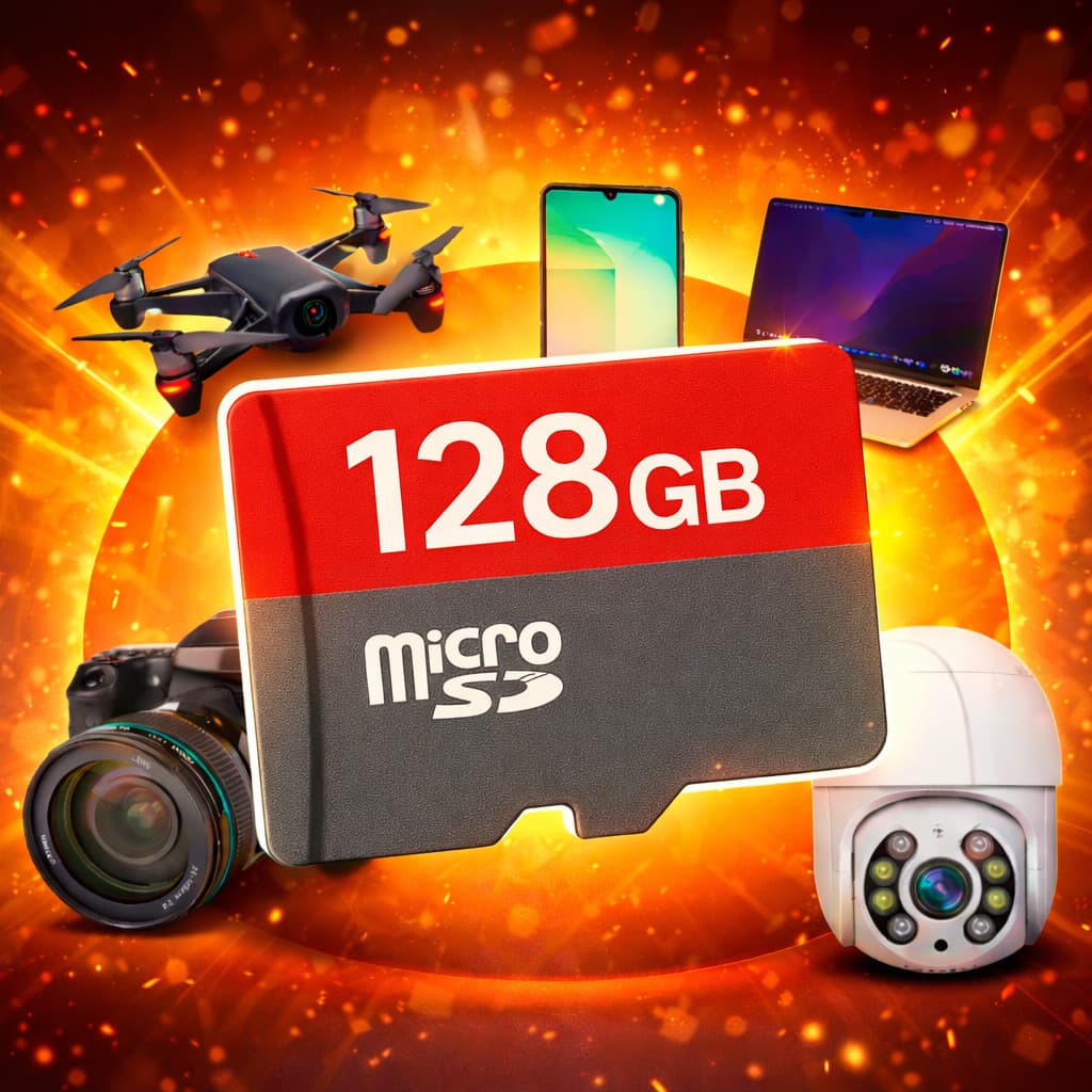 Cartão De Memória 128 Gb Para Câmeras Wi-fi Drones Micro Sd