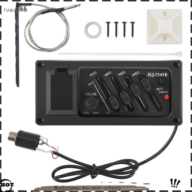 Equalizador Piezo De 4 Bandas , Captador Para Pré-Amplificador De Guitarra Acústica EQ-7545R