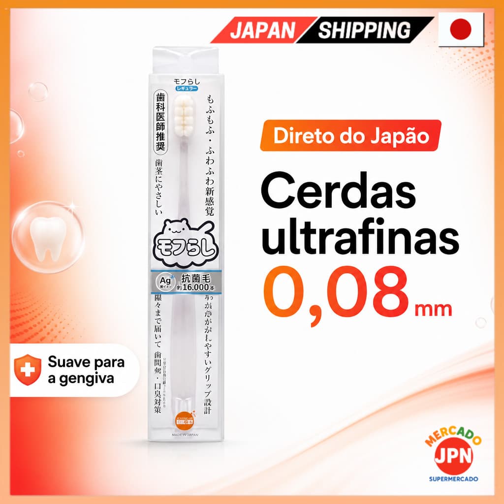 Orange Care Products Escova de Dentes Regular Transparente com Cerdas Ultrafinas Direct from JAPAN