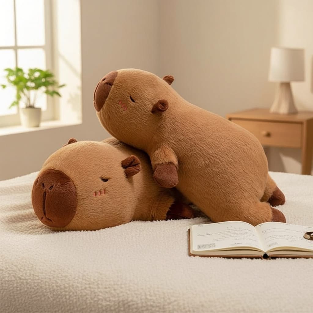Almofada longa de capivara macia, 50-70cm, confortável para gestantes e viagens, boneca de pelúcia grande para meninas.