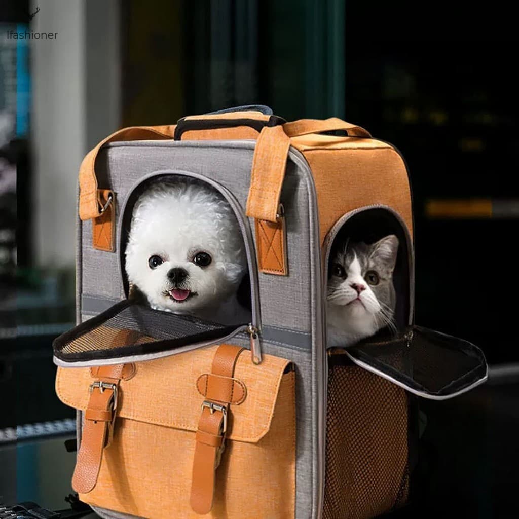 Mochila Portátil Para Transporte De Animais De Estimação Com Malha Respirável E Design De Grande Abertura Transportar Cã