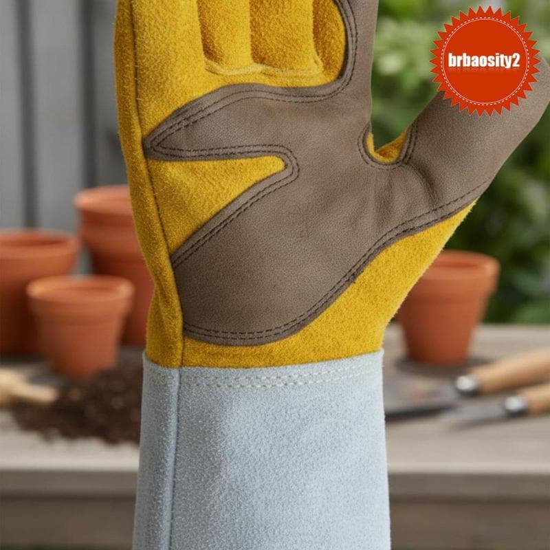 [Brbaosity2] Luvas De Jardinagem De Couro À Prova De Espinhos Proteção De Braço Longo Trabalho Resistentes Para , Constr