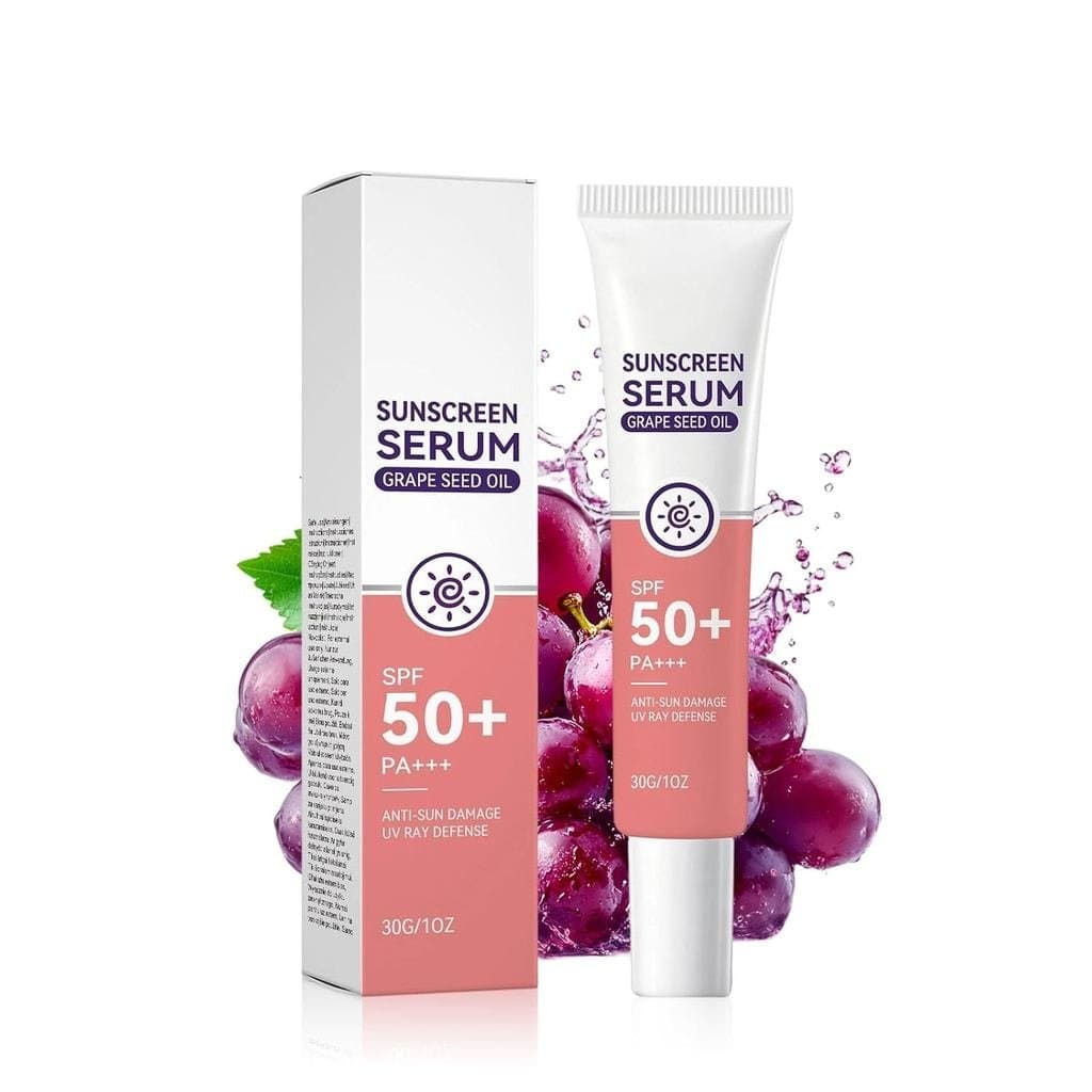 Sérum Protetor Solar UltraLeve SPF50, Protetor Solar com Óleo de Semente de Uva para Rosto e Corpo, Proteção Solar de Am