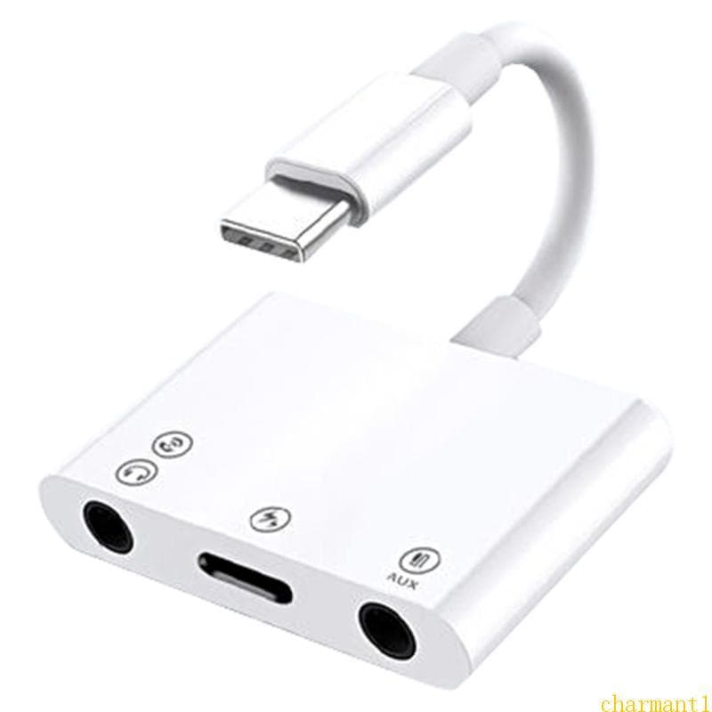 charmant Type C Adaptador Som Estéreo Externo Conversor Carregador Ampla Compatibilidade Placa Externa 3 5 Mm