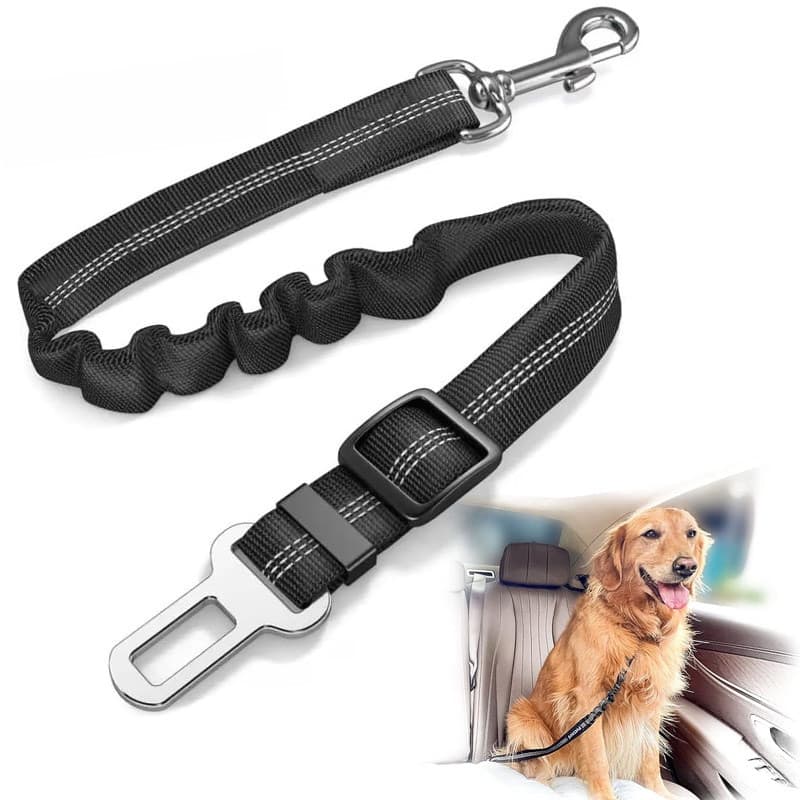 Cinto De Segurança Para Cães Carro , Ajustável Com Amortecedor Elástico , Retenção Animais De Estimação Clipe Resistente