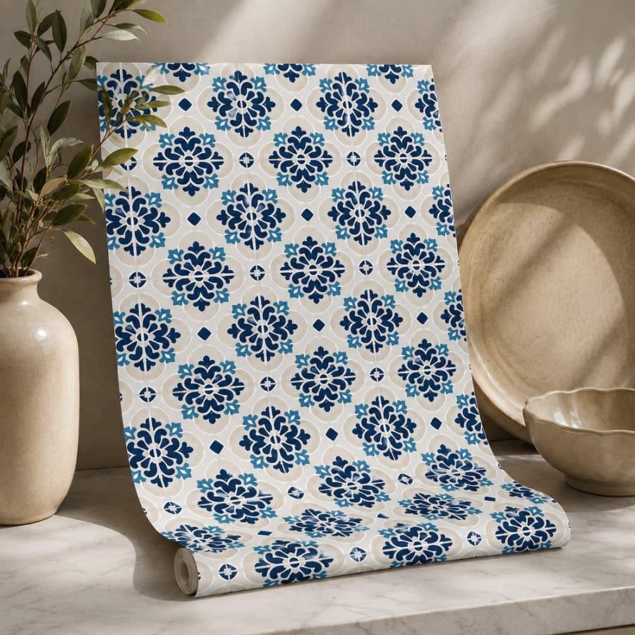 Papel de Parede Cozinha Lavavel Meia Parede Azulejo Revestimento de Parede Rolo Autocolante