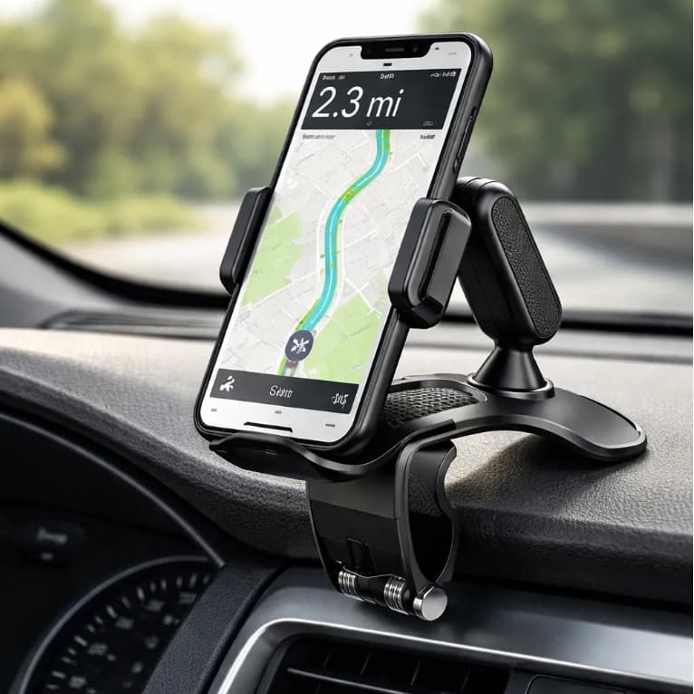 Suporte Celular Automóvel Painel Retrovisor Ajustável 360°