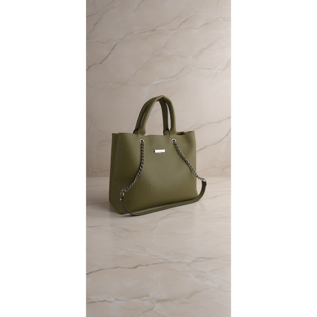 Bolsa Feminina Transversal Corrente Couro Sintético Zíper Bolsa para Trabalho Faculdade com Repartições Envio Rapido