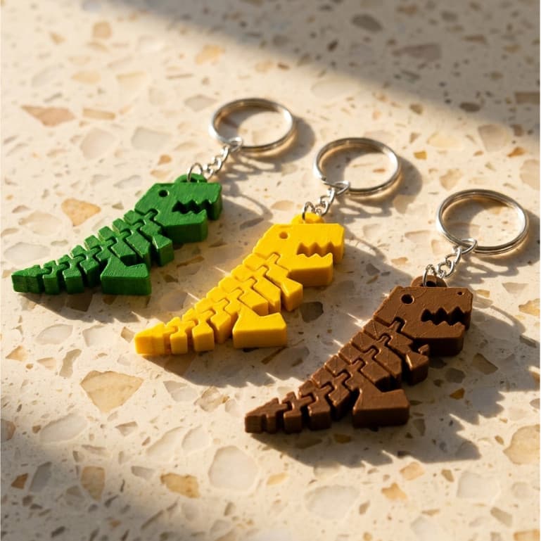 Chaveiro Dinossauro Impressão 3D Cor Aleatória