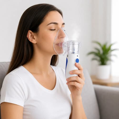 Nebulizador Portátil Mesh Recarregável Silencioso Usb Branco 3v