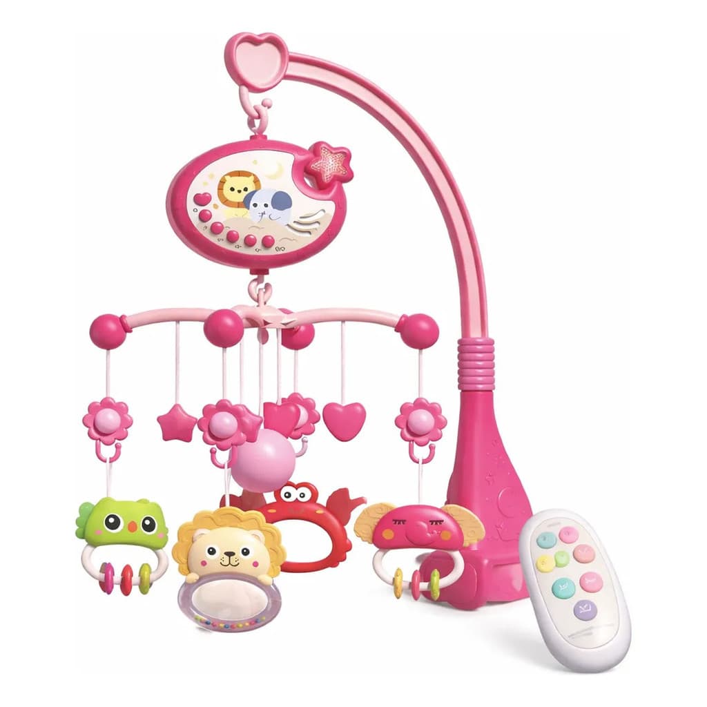Mobile Musical Berço Bebê Projetor Luz Estrelas Com Controle Remoto