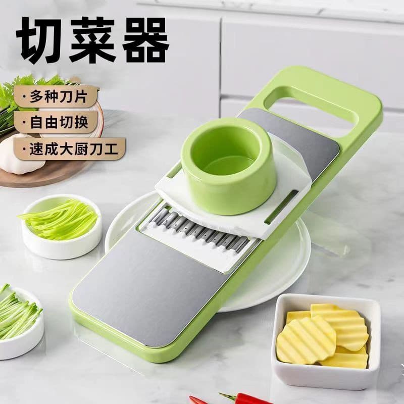 Desfiador de batatas e pepinos, cortador multifuncional de cozinha, desfiador fino de aço inoxidável para uso doméstico.