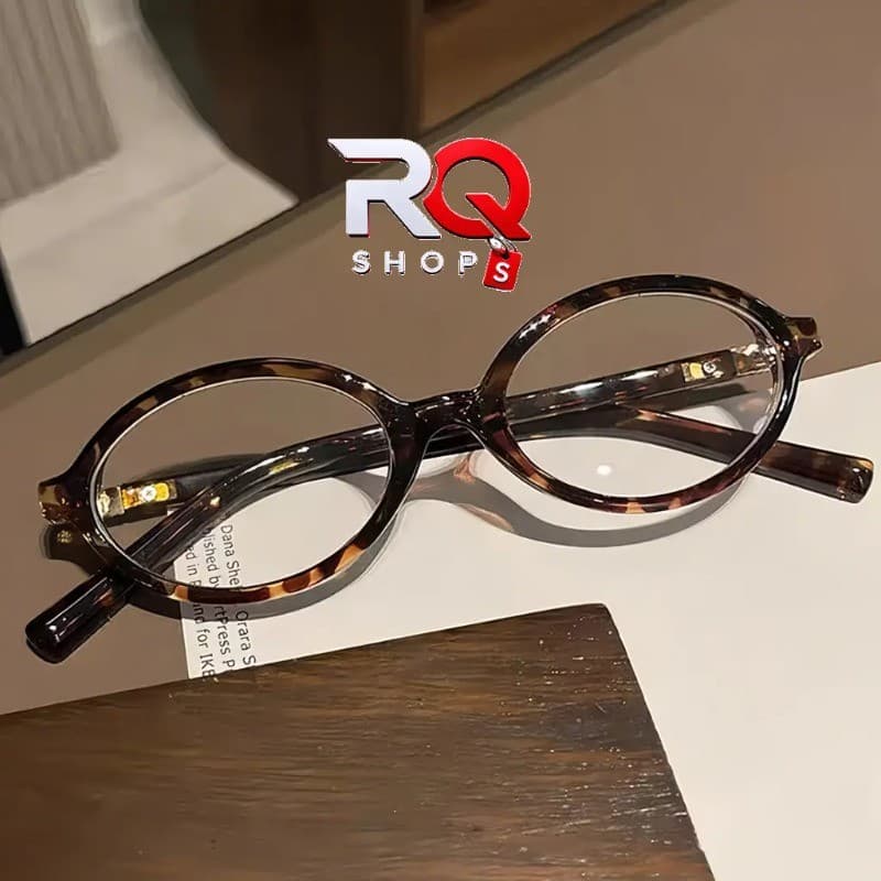 Óculos Vintage Premium Anos 2000 Armação Oval Tartaruga Metal Resistente Conforto Moderno Estilo Rétro com Eixo de Metal