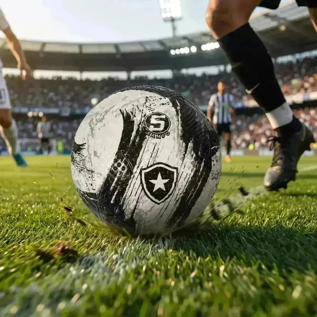 Bola Botafogo FR Nº5 Dualt Futebol Recreativo PVC Câmara De Ar Borracha Costurada Máquina