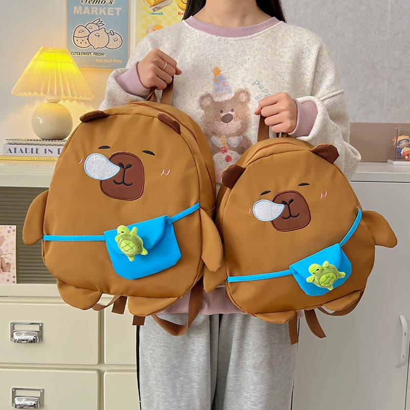 Kapibara mochila bonito dos desenhos animados crianças mochila feminina júnior escola menina estudante Mini Casual peque