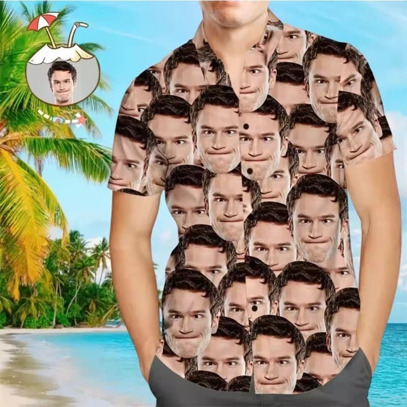Camisas Masculinas Impressas Personalizadas Com Botões Engraçados Havaianos Tops Novidade Presentes Feios