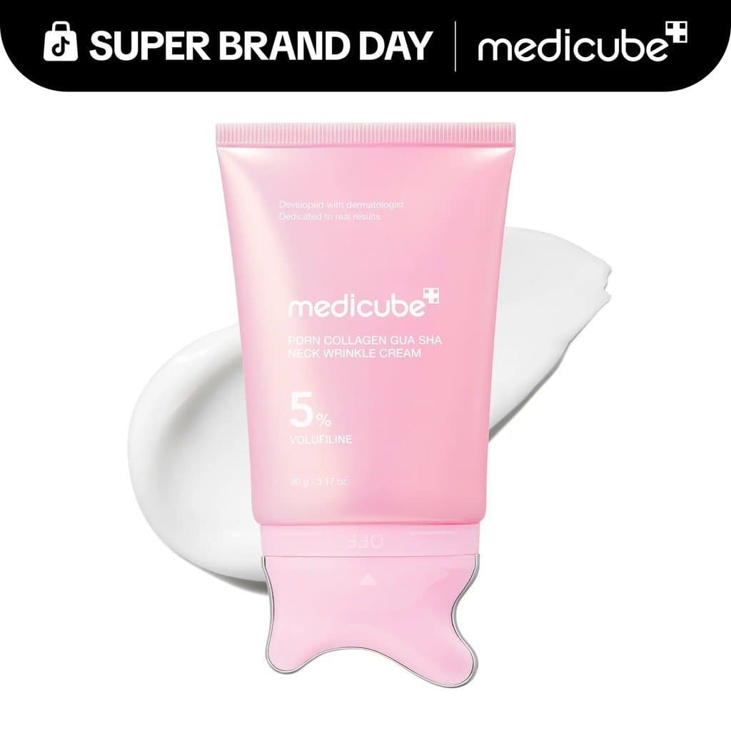 [NOVO][medicube]PDRNCollagenGuaShaNeckWrinkle | Massageador GuaSha Integrado com Volufiline 5% + PDRN | Firmeza, Cuidado