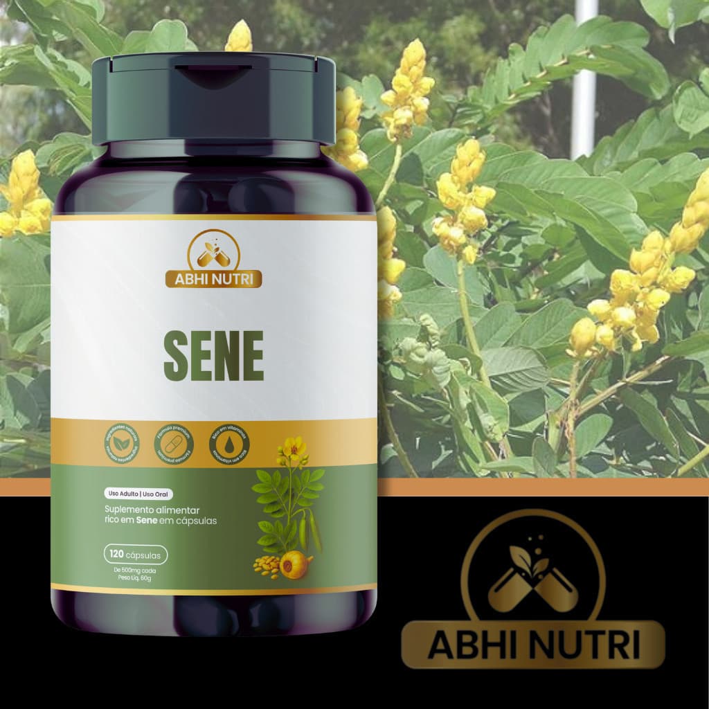 Sene - 120 Cápsulas de 500 mg  - Kits Com 1, 2 e 3 Potes - ABHI Nutri