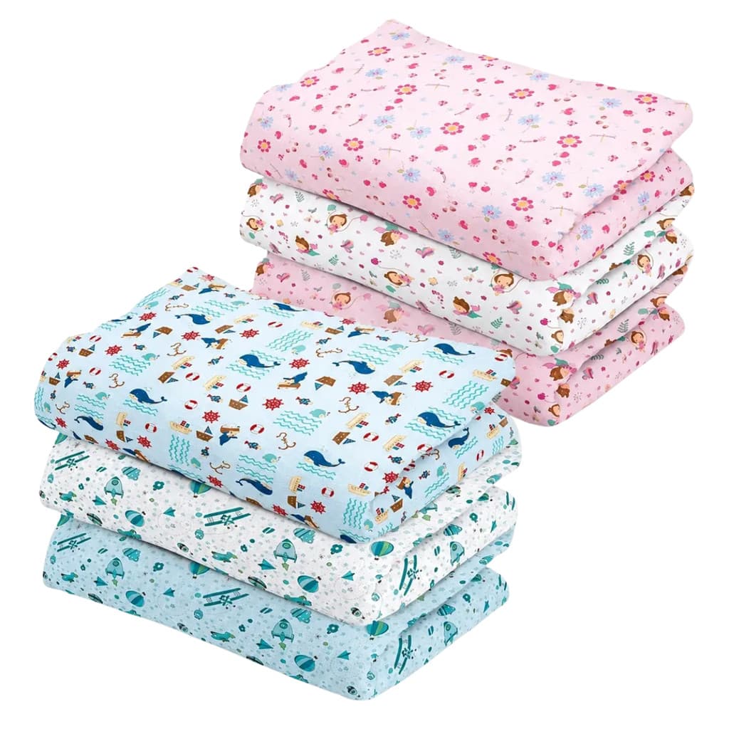 Kit 3 Cueiro Papi 100% Algodão Macio Estampa Sortida Enxoval Menino Menina