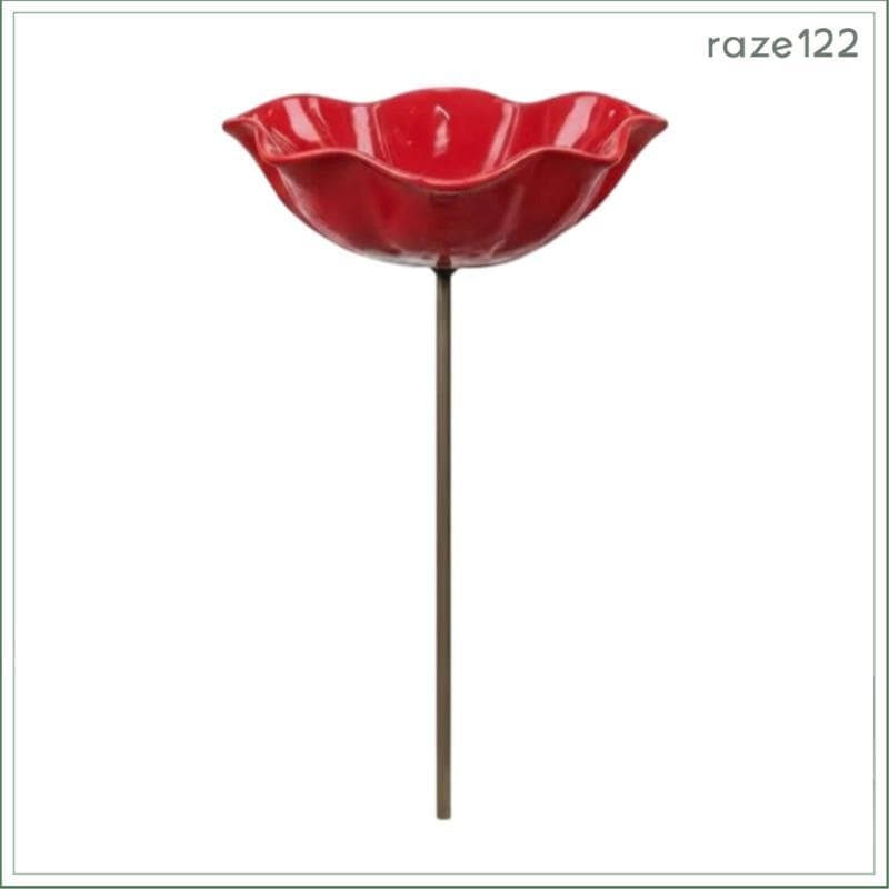 [Raze122] Pólo De Suporte Externo De Pétala De Metal Brilhante , Recipiente Decorativo De Pássaros , Estaca De Jardim Pa