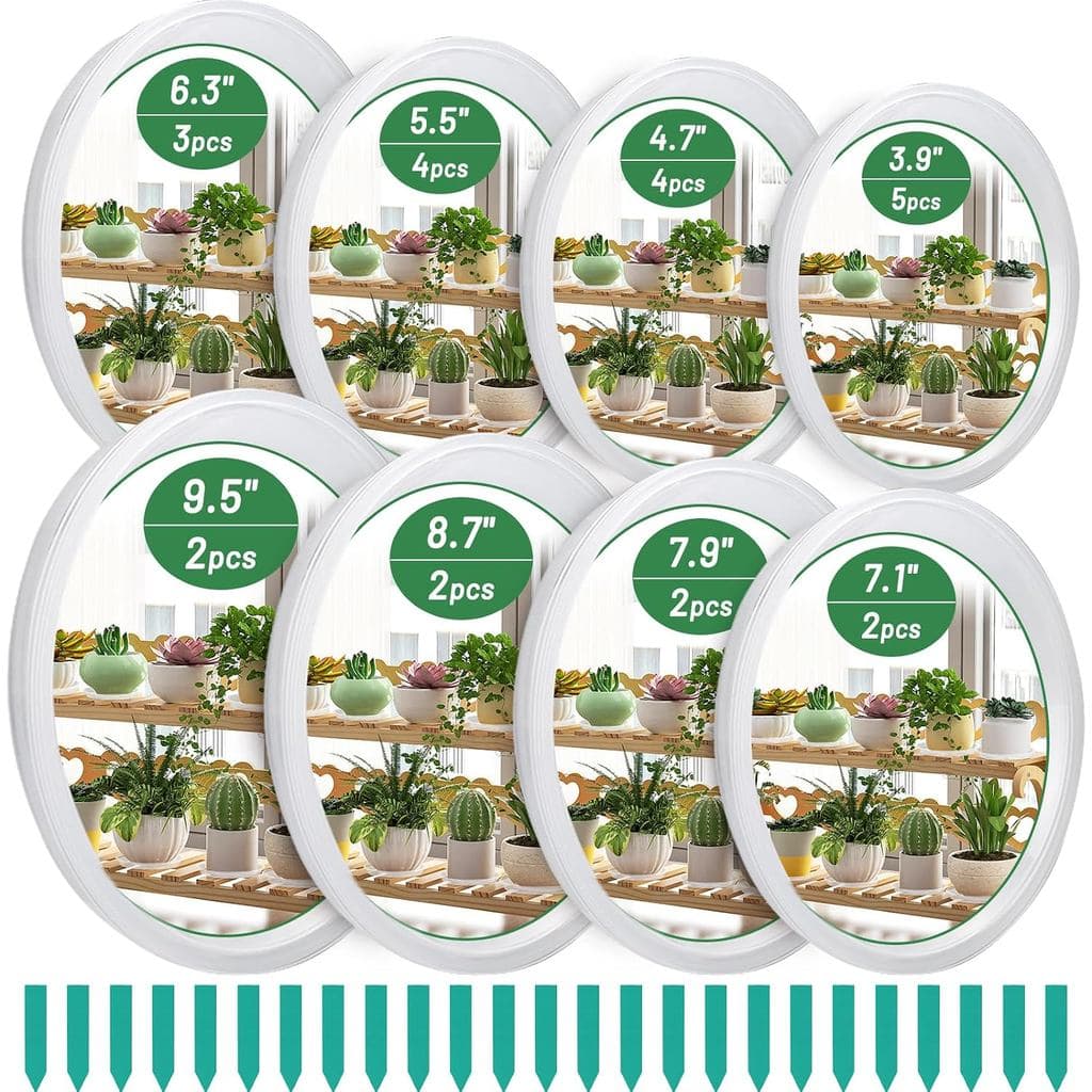 Pacote com 24 Pratos Transparentes para Plantas de Interior, Pratos de Plástico para Vasos de Flores, Bandejas Coletoras