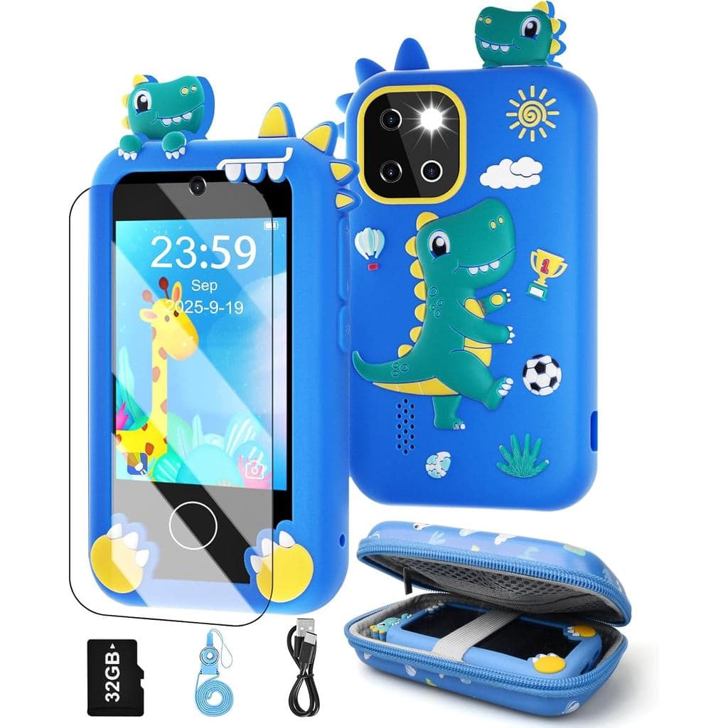 Telefone Inteligente para Crianças, Presentes de Natal e Aniversário, Telefone de Brincar com Tema de Dinossauro para Me