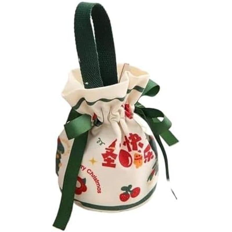 KAYNO Bolsa Véspera De Natal Mão S Presente Portátil De Doces Lona Cordão Bolso Apple