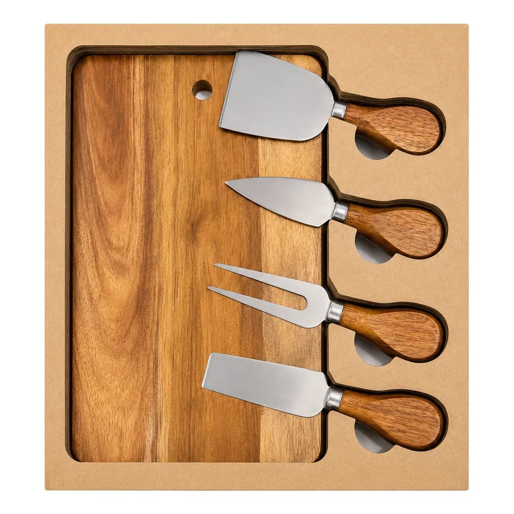 Conjunto Tábua Para Queijos E Utensílios