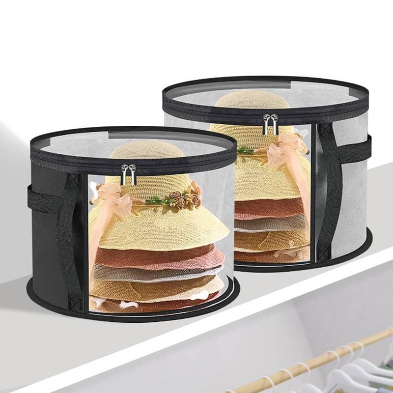 LKBG > 1 Peça Organizador De Armazenamento De Chapéu Dobrável Portátil Transparente Com Zíper , Design De Janela Frontal
