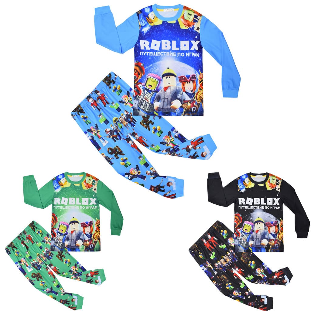 Pronto estoque ROB LOX ROB LOX Terno infantil médio grande de manga comprida e calça de pijama de duas peças 6053