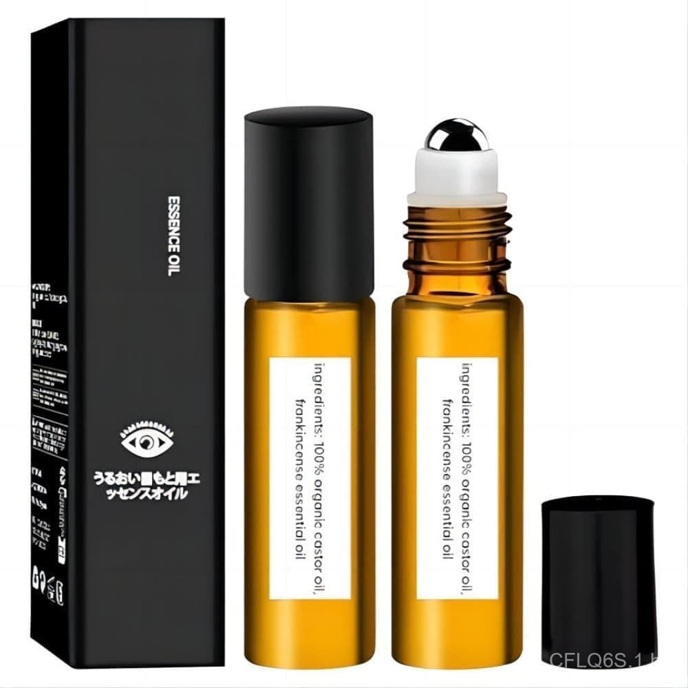 2 Peças de Aplicador Roll-on de Óleo Essencial para Olhos, Roll-on de Olíbano e Óleo de Rícino, Roll-on de Óleo de Olíba