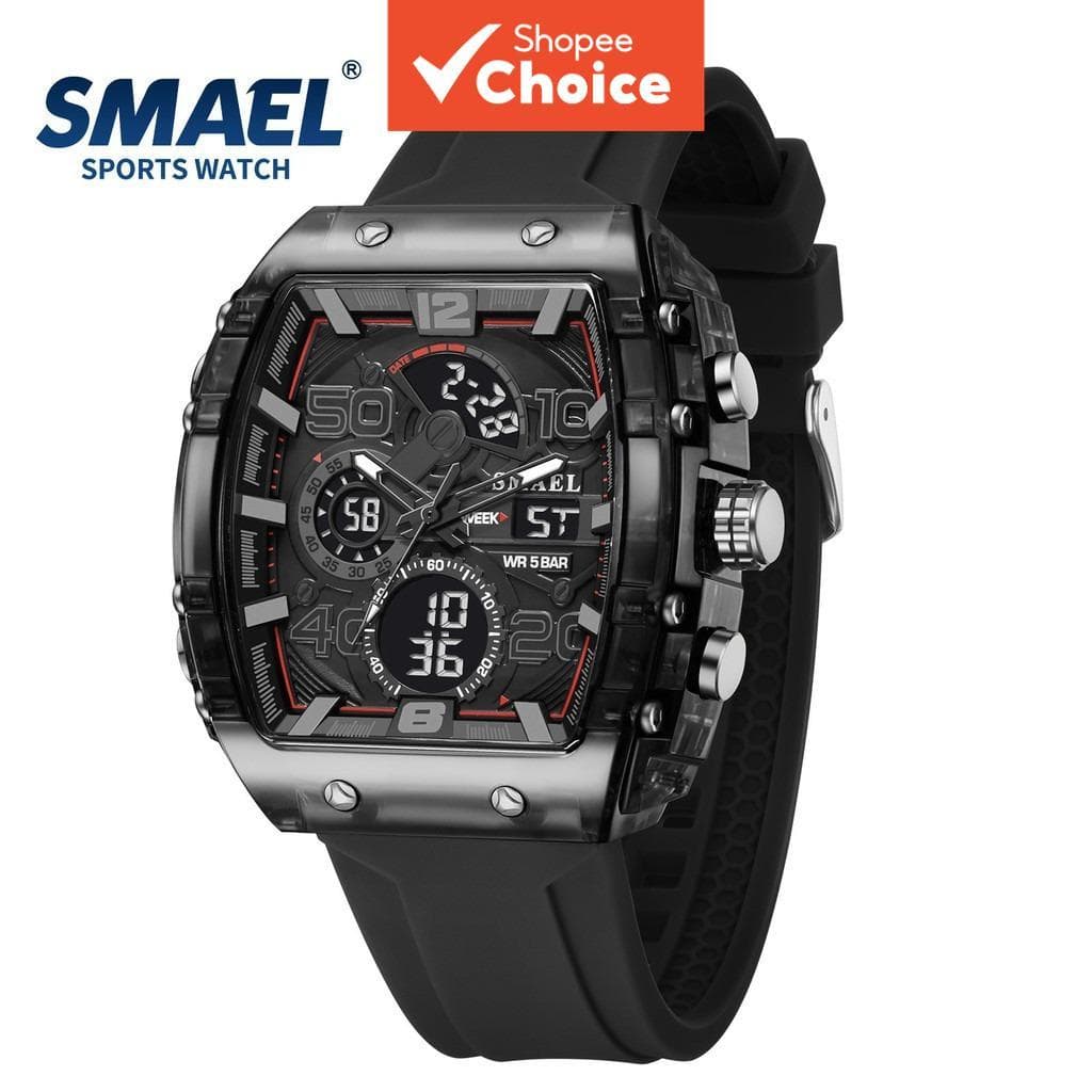 Smael Masculino Esportes Ao Ar Livre LED Relógio Cronógrafo Luminoso À Prova De Choque Cronômetro Alarme